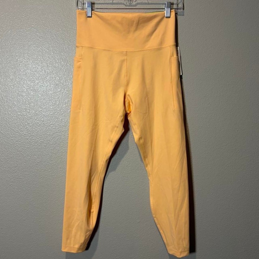 Orange high-waisted leggings with pockets 7/8th length size XL